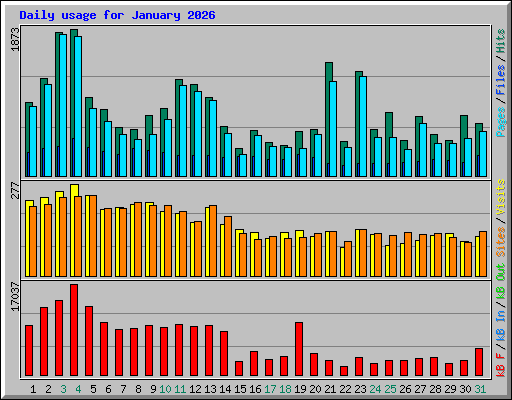 Daily usage for January 2026